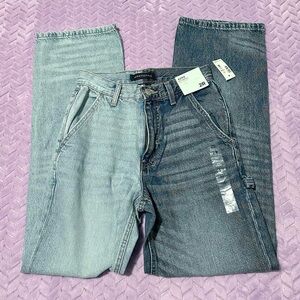 NWT Aeropostale Women's Two-Tone Blue Straight Leg Pants